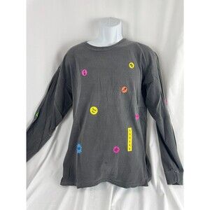 Chinatown Market Streetwear Graphic Long Sleeve T-Shirt Grey Size L